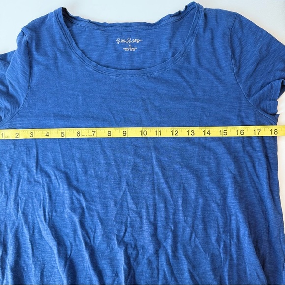 Lilly Pulitzer Blue Short Sleeve Slub Knit Tee Shirt Size S - Picture 4 of 6